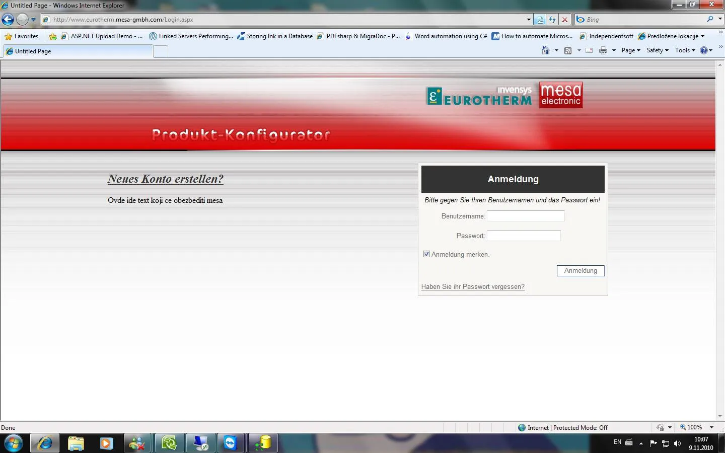 Online configuration tool